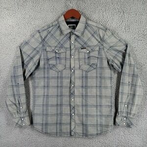 G Star‎ Raw Plaid Western Pearl Snaps Shirt Slim Fit Long Sleeve Mens M Rodeo